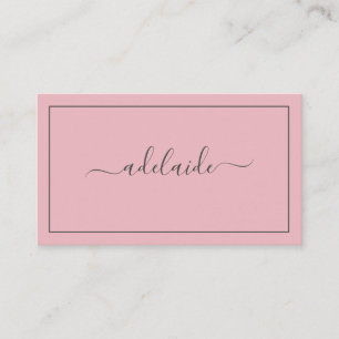 Modern Chic Blush Roze haarstylist script Visitekaartje