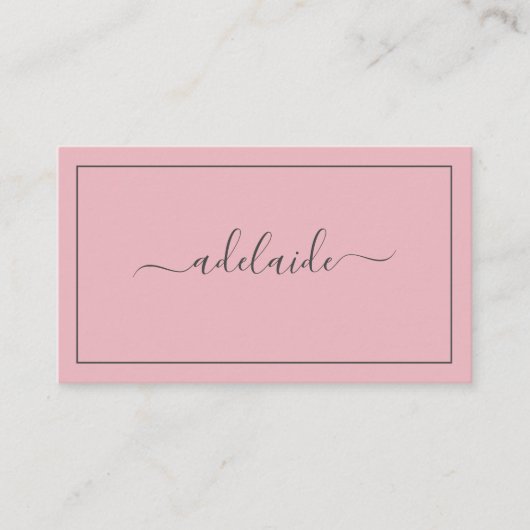 Modern Chic Blush Roze haarstylist script Visitekaartje (Voorkant)