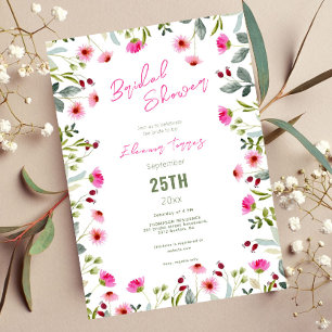 Modern chic boho bright wild flower vrijgezellenfe kaart