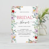 Modern Chic Boho Bright Wild Flowers Vrijgezellenf Kaart (Staand voorkant)