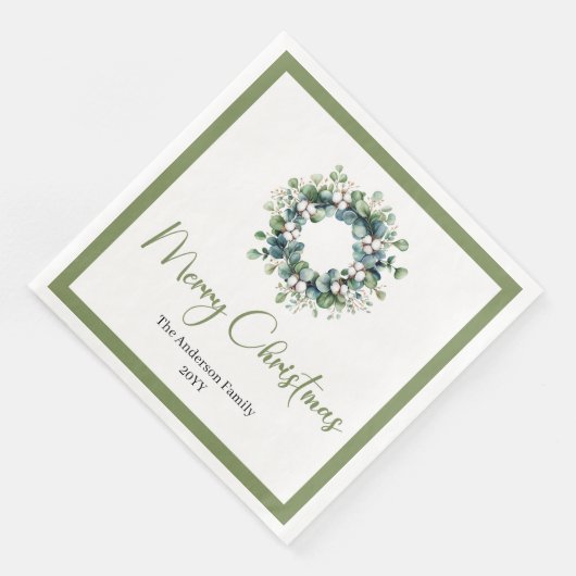 Modern Chic Boho Christmas Wreath in Neutral Tones Servet (Hoek)