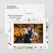 Modern Chic Boho Wildflower Vrolijk kerstfeest Briefkaart (Voorkant / Achterkant)