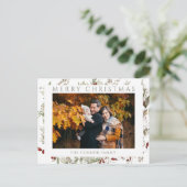 Modern Chic Boho Wildflower Vrolijk kerstfeest Briefkaart (Staand voorkant)