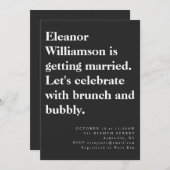 Modern Chic Bold Black Typography Bridal Brunch Kaart (Voorkant / Achterkant)