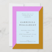 Modern Chic Border Minimal Graduation Party Roze Kaart (Voorkant)