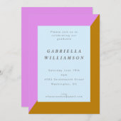 Modern Chic Border Minimal Graduation Party Roze Kaart (Voorkant / Achterkant)