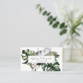 Modern Chic Botanical Greenery Visitekaartje (Staand voorkant)