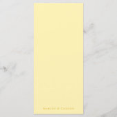 Modern Chic Butter Yellow Floral Wedding Menu (Achterkant)