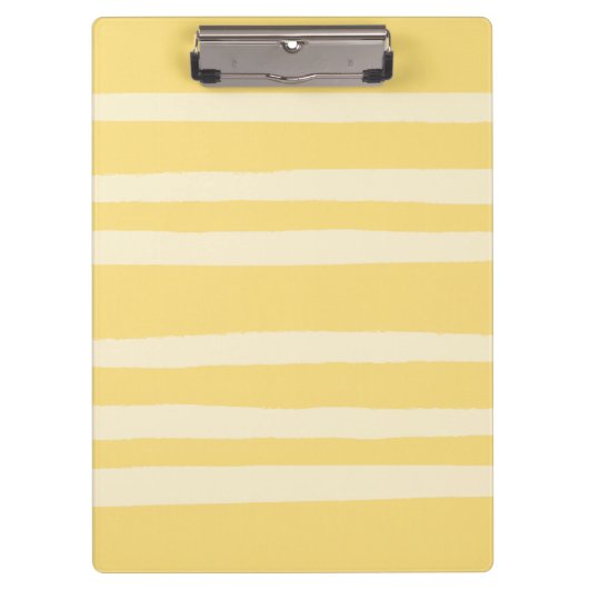 Modern Chic Butter Yellow Striped Klembord (Voorkant)