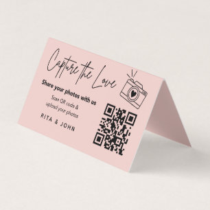 Modern Chic Capture De Liefde QR-code Gevouwen Kaa Kaart