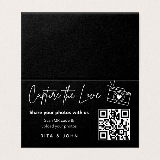 Modern Chic Capture The Love QR code Folded Card (Outside Unfolded)