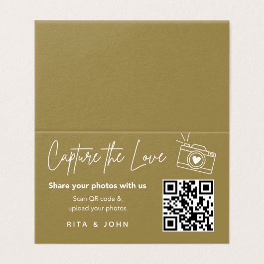 Modern Chic Capture The Love QR code Folded Card (Outside Unfolded)
