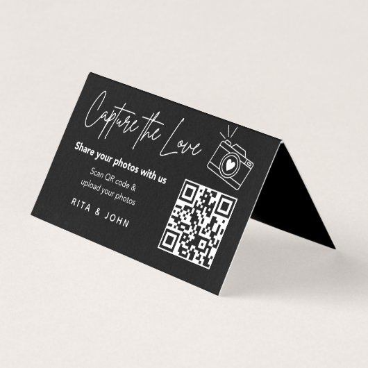Modern Chic Capture The Love QR code Folded Card Kaart (Voorkant)