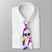 Modern Chic Colorful Hand Drawn Face Stropdas (Gebonden)