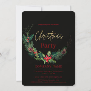 Modern Chic Corporate Christmas Waterverf krans Kaart
