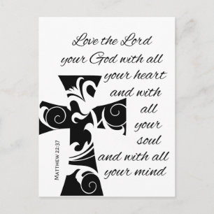 modern CHic CROSS + BIBLE VERSE   Briefkaart
