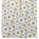 Modern Chic  Daisy Floral Pattern Waterverf Douchegordijn (Voorkant)