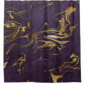 Modern Chic Deep Plum en Marble Douchegordijn (Voorkant)