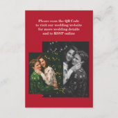Modern Chic Editorial Deep Red Wedding Informatiekaartje (Achterkant)