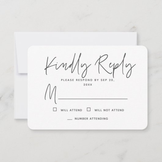 Modern Chic Eenvoudige Minimale Herinneringen Herd RSVP Kaartje (Voorkant)