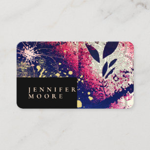 Modern Chic Elegant Roos Gold Burgundy Abstract Visitekaartje