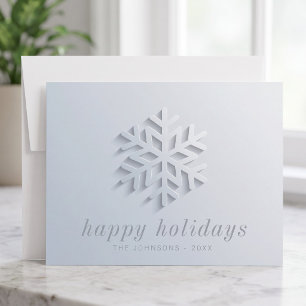 Modern Chic Elegant Snowflake Feestdagenkaart