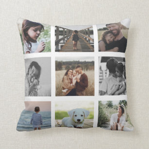 Modern Chic Family Photo Collage Keepomwille Trend Kussen