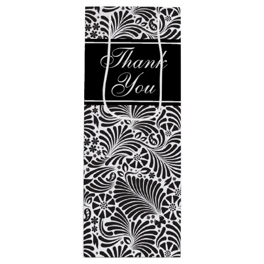 Modern Chic Floral Pattern - Gepersonaliseerd Wijn Cadeautas (Voorkant)