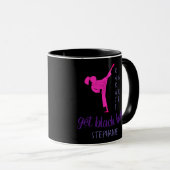 Modern Chic Girly Black roze Silhouette Karate Mok (Voorkant rechts)