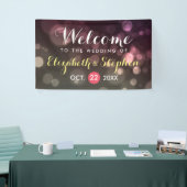 Modern Chic Glitter Bokeh Sparkle Wedding Banner (Beurs)
