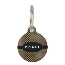 Modern Chic Gold Black Pattern Dog Huisdierpenning