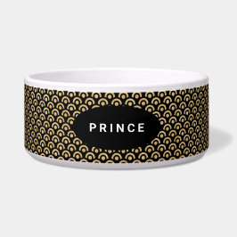 Modern Chic Gold Black Pattern Dog Voerbakje