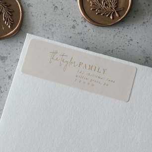 Modern chic Gold Family Return Adres Label