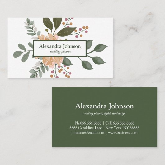 Modern Chic Gold Leaf Folie Luxe Visitekaartje (Voorkant / Achterkant)