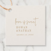 Modern Chic  Gold Love is Sweet Wedding Bedankjes Labels (Voorkant)