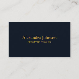 Modern Chic Gold Navy Blue Minimalist Professional Visitekaartje