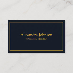 Modern Chic Gold Navy Blue Minimalist Professional Visitekaartje