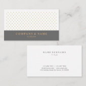 Modern Chic Gold Polka Pattern Dark Grey & Oranje Visitekaartje (Voorkant / Achterkant)