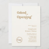 Modern Chic Gold Typography Grand Opening Company Kaart (Voorkant)