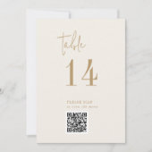 Modern Chic  Goud QR Code Tafelnummer (Voorkant)