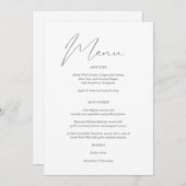 Modern Chic Gray & White Menu Kaart (Voorkant / Achterkant)