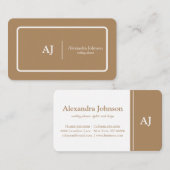 Modern Chic Green Monogram Stylish Trendy Visitekaartje (Voorkant / Achterkant)