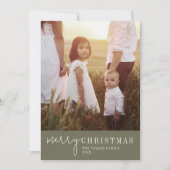 Modern chic | Groene Kerstmis Fotojaar in de Revie Feestdagenkaart (Voorkant)