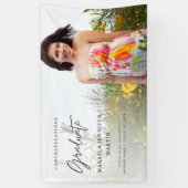 Modern Chic H Photo 2 Graduate Bannière - Blanc (Vertical)