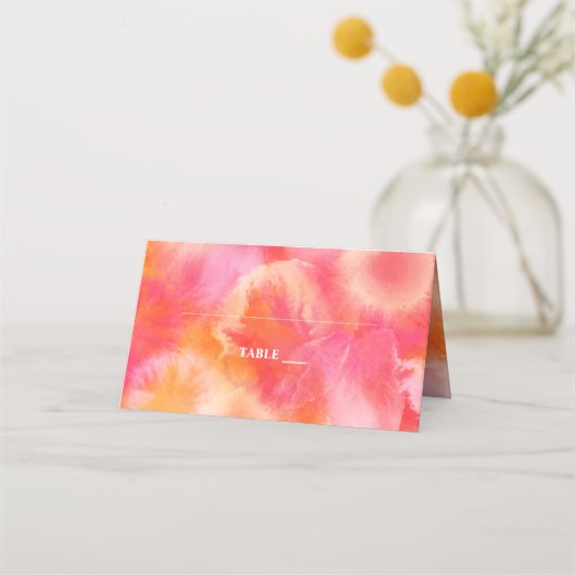 modern chic hot roze en oranje Waterverf bruiloft