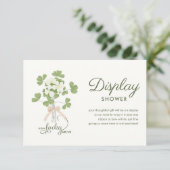 Modern Chic Lucky Shamrock with Bow display shower Informatiekaartje (Staand voorkant)