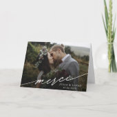 Modern Chic Merci Script 2 Fotobruiloft in het Fra Bedankkaart (Voorkant)