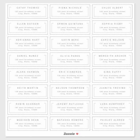 Modern chic minimalist gastadreslabel sticker (Vel)