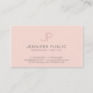 Modern Chic Monogram Blush Pink Luxury Trendy Visitekaartje