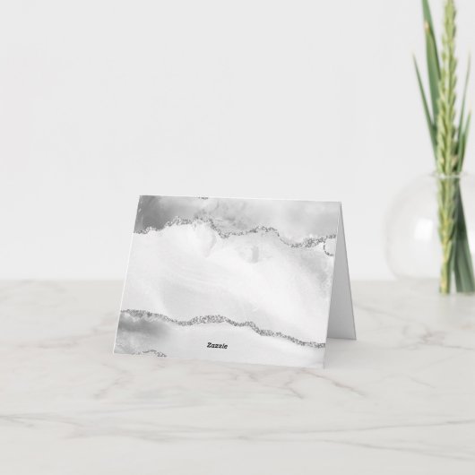 Modern Chic Monogram Marble Visitekaartje Notitiekaartje (Achterkant)